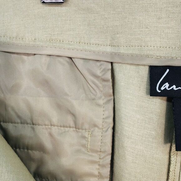 Lane Bryant Tan Khaki Linen Blend Wide Leg Pants Women's Size 22 Boho Beachy - Picture 8 of 13